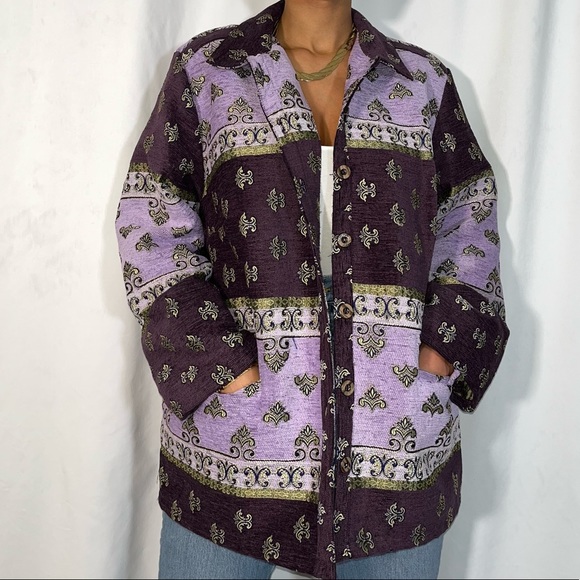 Vintage Sag Harbor Purple & Lavender Coat (size 18w) - Picture 6 of 6